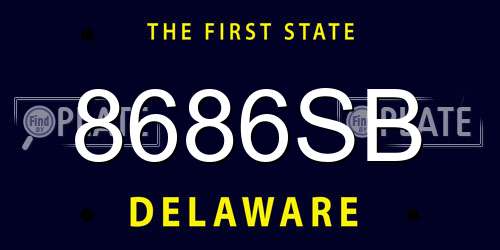 8686SB Delaware License Plate