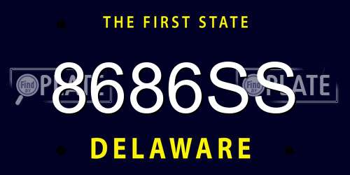 8686SS Delaware License Plate