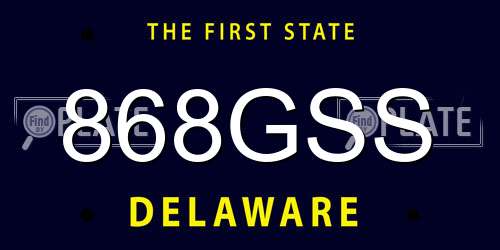 868GSS Delaware License Plate