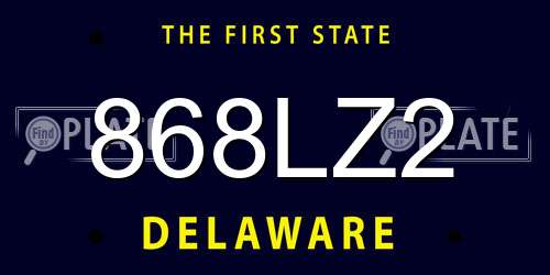 868LZ2 Delaware License Plate