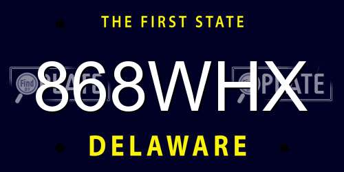 868WHX Delaware License Plate