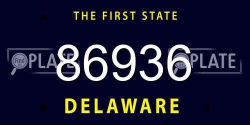 86936 Delaware License Plate