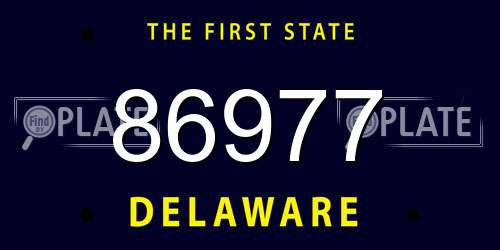 86977 Delaware License Plate
