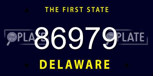 86979 Delaware License Plate