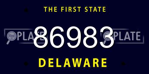 86983 Delaware License Plate