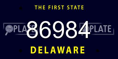 86984 Delaware License Plate