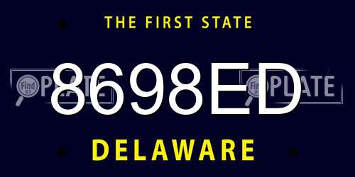 8698ED Delaware License Plate