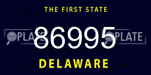 86995 Delaware License Plate