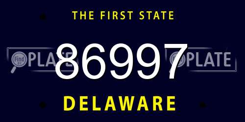86997 Delaware License Plate