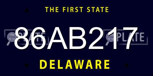 86AB217 Delaware License Plate
