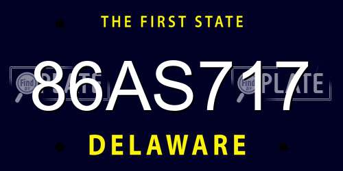 86AS717 Delaware License Plate