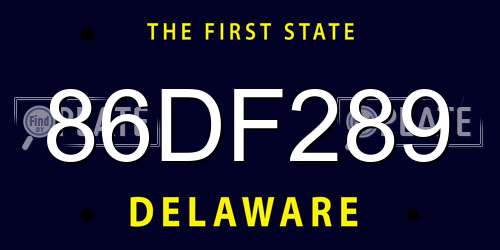 86DF289 Delaware License Plate