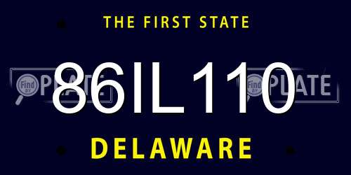 86IL110 Delaware License Plate