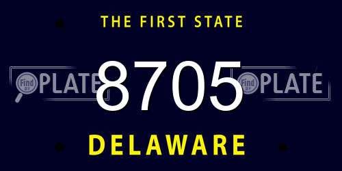 8705 Delaware License Plate