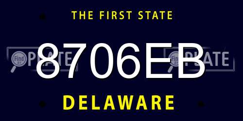 8706EB Delaware License Plate