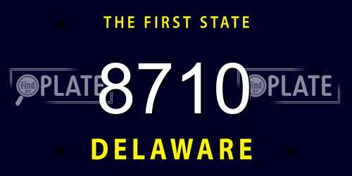 8710 Delaware License Plate