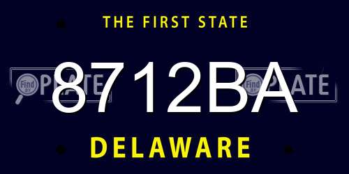 8712BA Delaware License Plate