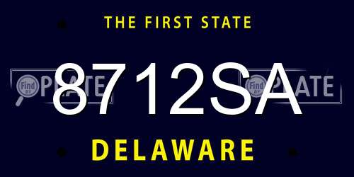 8712SA Delaware License Plate