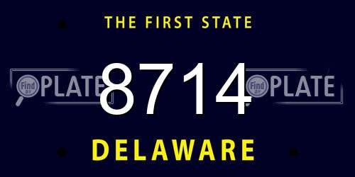 8714 Delaware License Plate