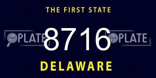 8716 Delaware License Plate