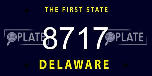 8717 Delaware License Plate