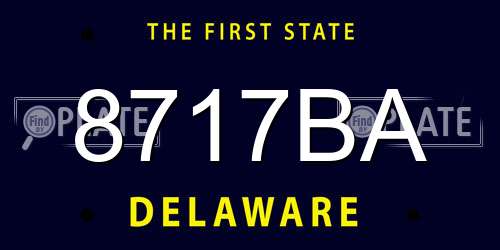 8717BA Delaware License Plate