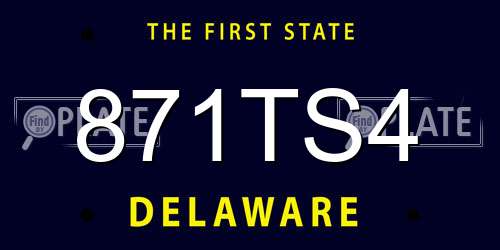 871TS4 Delaware License Plate