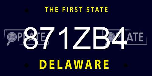 871ZB4 Delaware License Plate