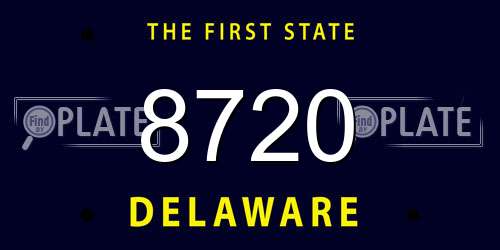 8720 Delaware License Plate