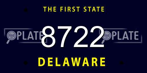 8722 Delaware License Plate