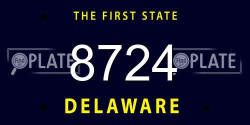 8724 Delaware License Plate