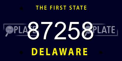 87258 Delaware License Plate