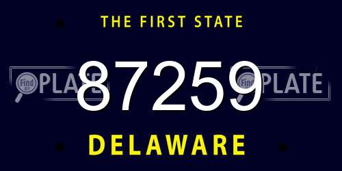 87259 Delaware License Plate
