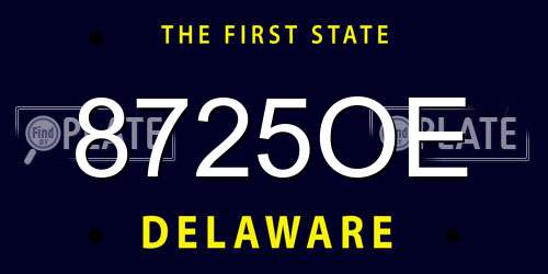8725OE Delaware License Plate