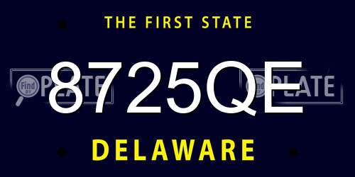 8725QE Delaware License Plate