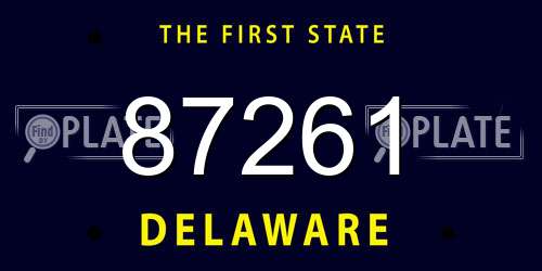87261 Delaware License Plate
