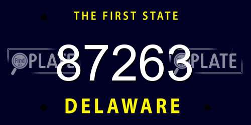 87263 Delaware License Plate