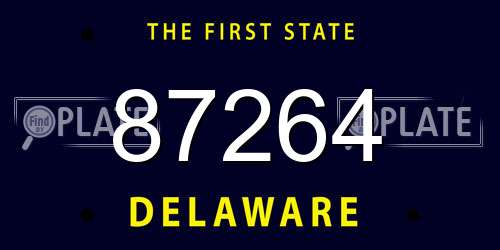 87264 Delaware License Plate
