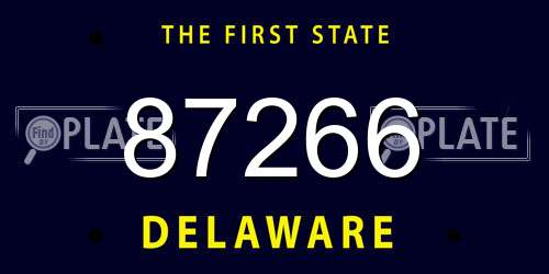 87266 Delaware License Plate