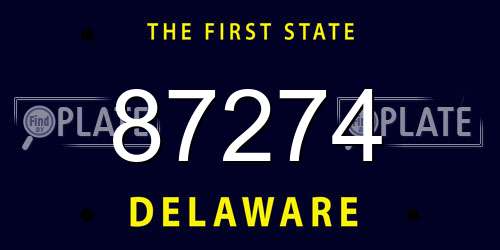 87274 Delaware License Plate