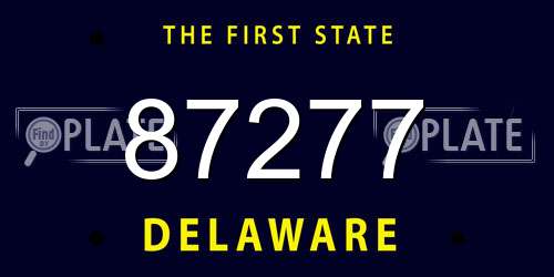 87277 Delaware License Plate