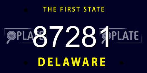 87281 Delaware License Plate