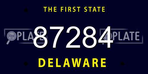 87284 Delaware License Plate