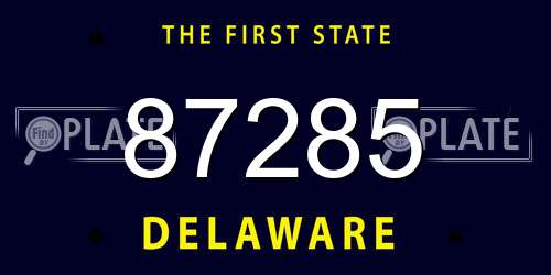 87285 Delaware License Plate