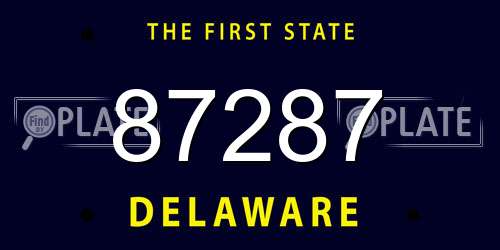 87287 Delaware License Plate