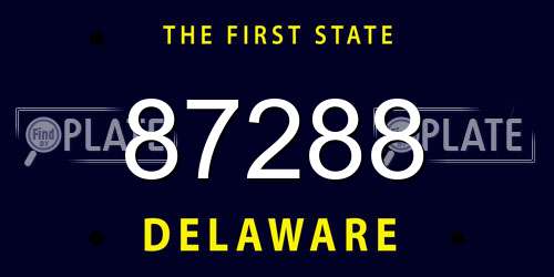 87288 Delaware License Plate