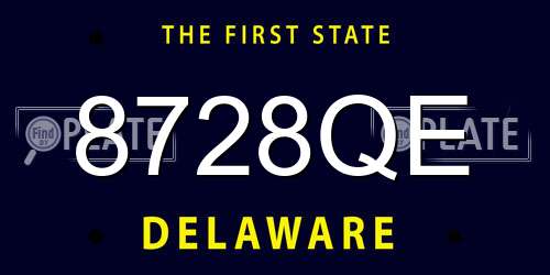 8728QE Delaware License Plate