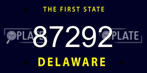 87292 Delaware License Plate