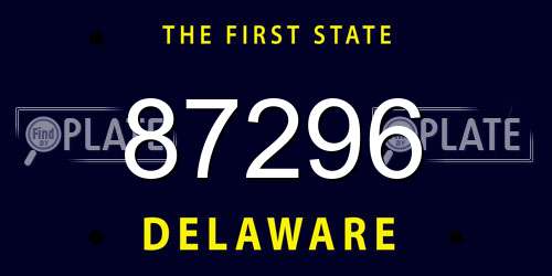 87296 Delaware License Plate