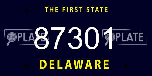 87301 Delaware License Plate